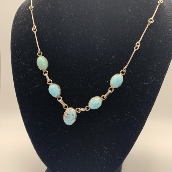 💝 Natural Stone Silver 925 Necklace Vintage - Picture 9 of 10